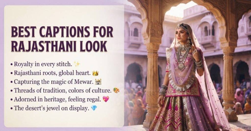 Best Captions for Rajasthani Look