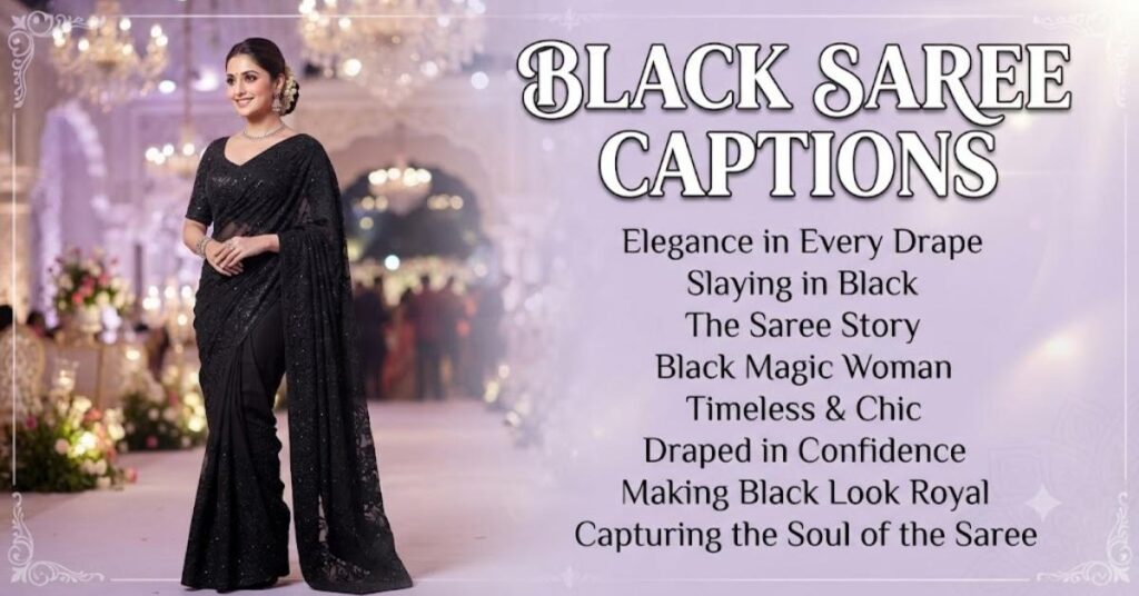 Black Saree Captions