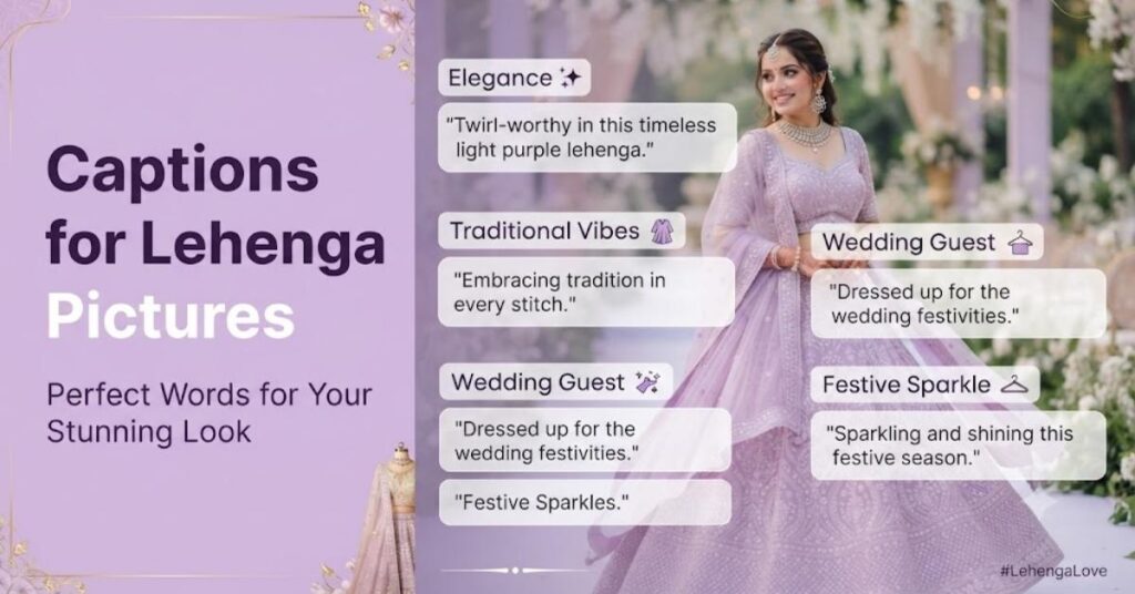 Captions for Lehenga Pictures