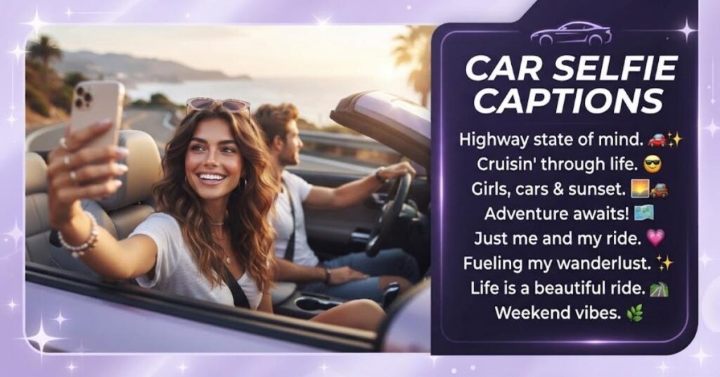 Car Selfie Captions