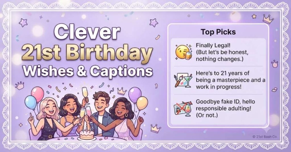Clever 21st Birthday Wishes & Captions