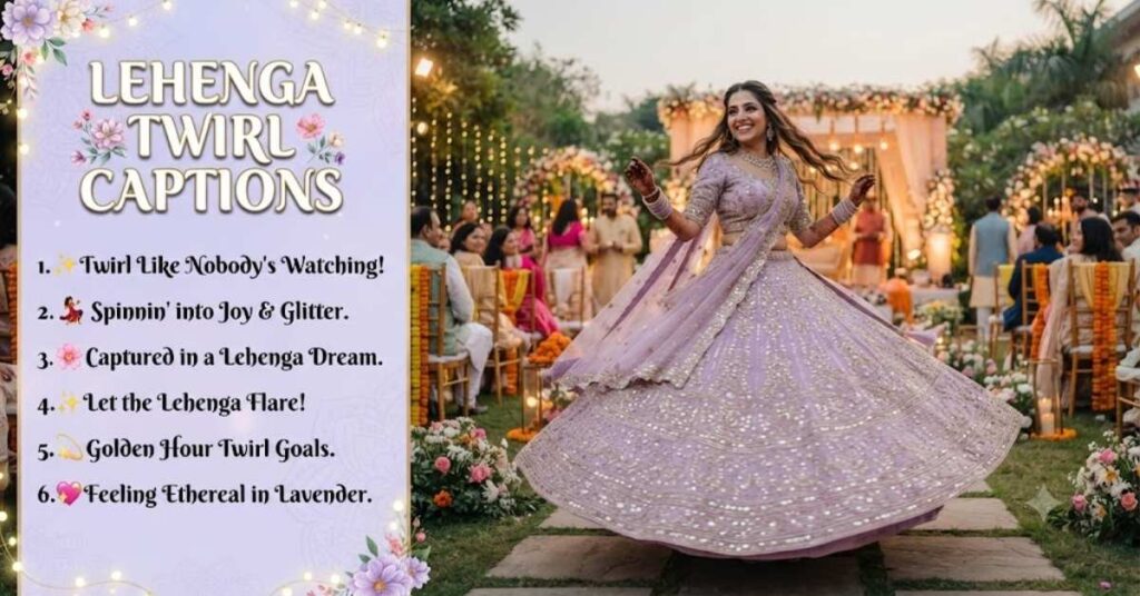Lehenga Twirl Captions