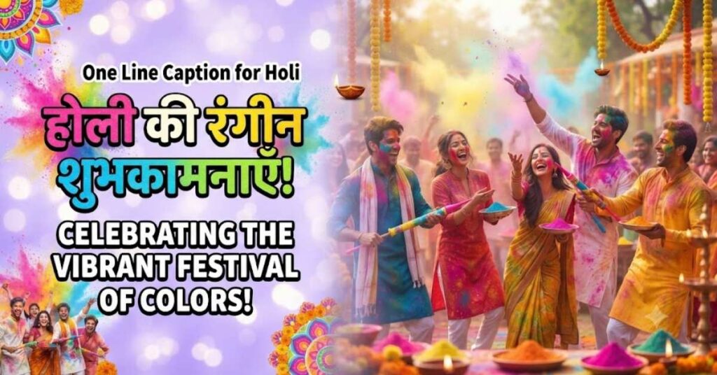 One Line Caption for Holi