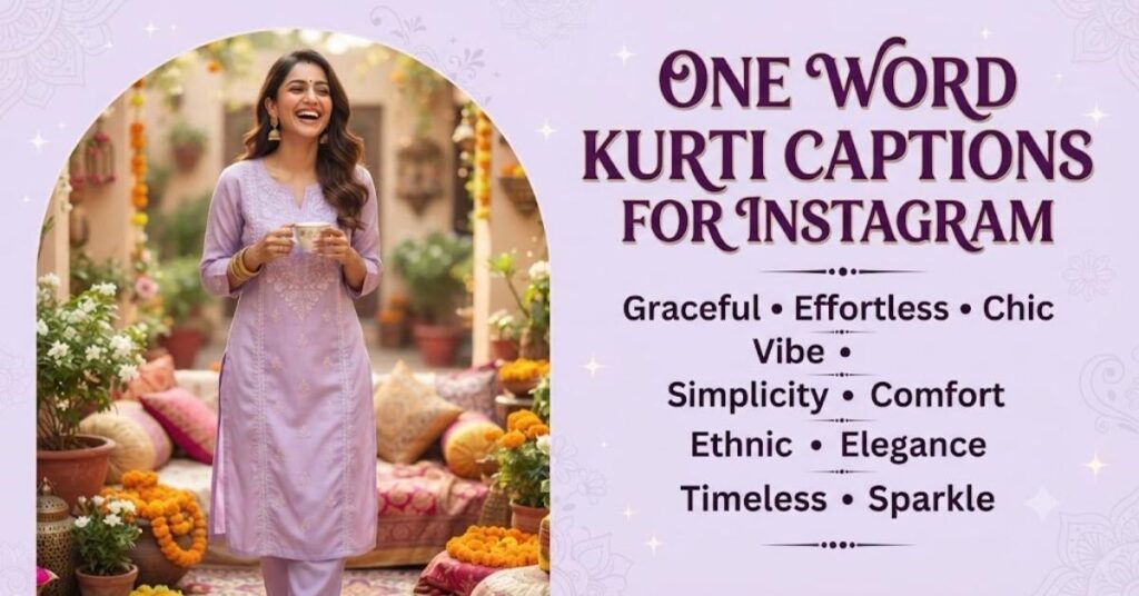 One Word Kurti Captions for Instagram