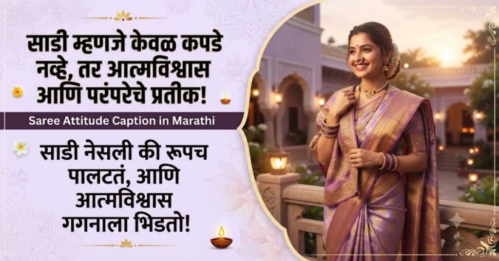 Saree Attitude Caption in Marathi