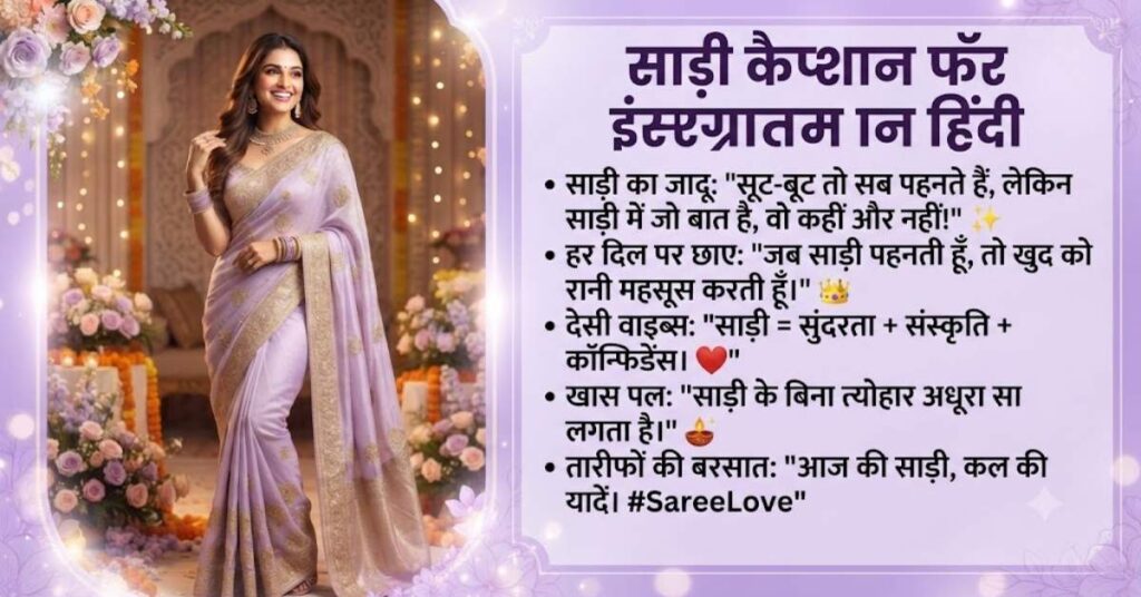 Saree Caption for Instagram in Hindi