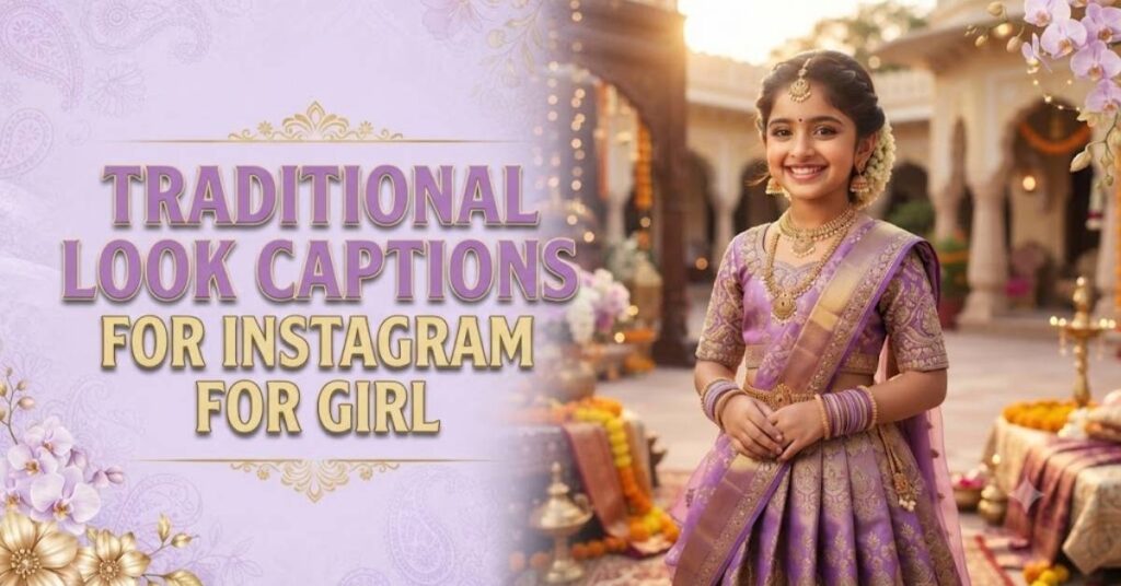 Traditional Look Captions for Instagram for Girl