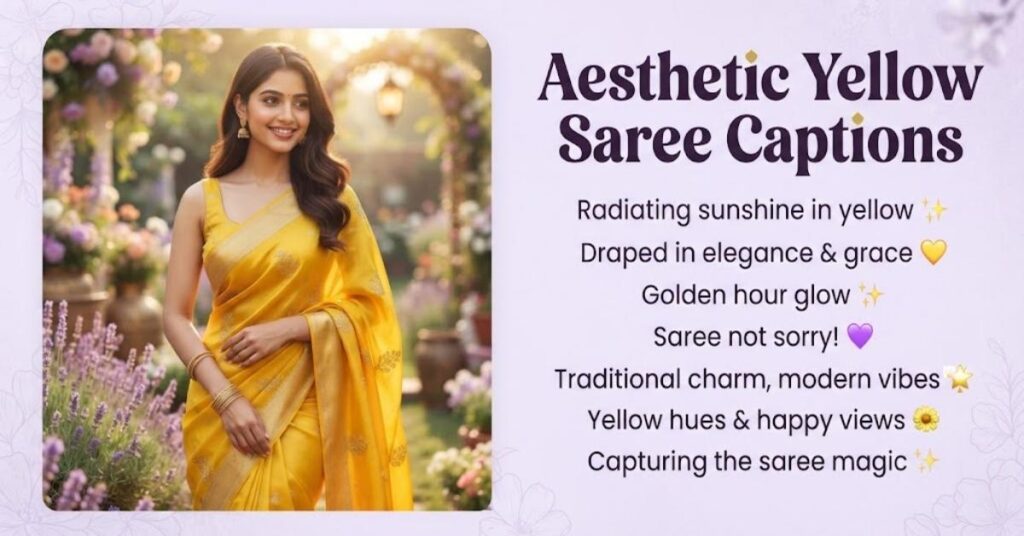 Aesthetic Yellow Saree Captions