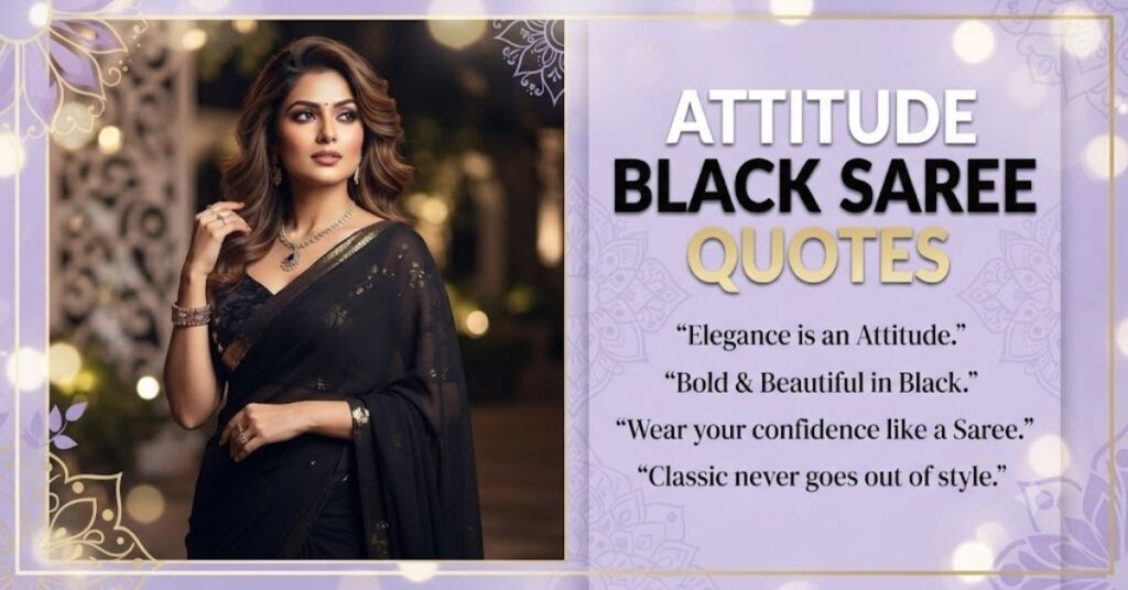 Attitude Black Saree Quotes