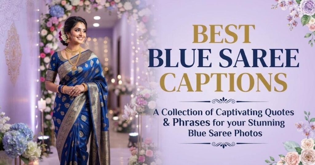 Best Blue Saree Captions
