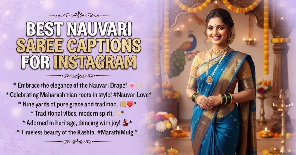 Best Nauvari Saree Captions for Instagram