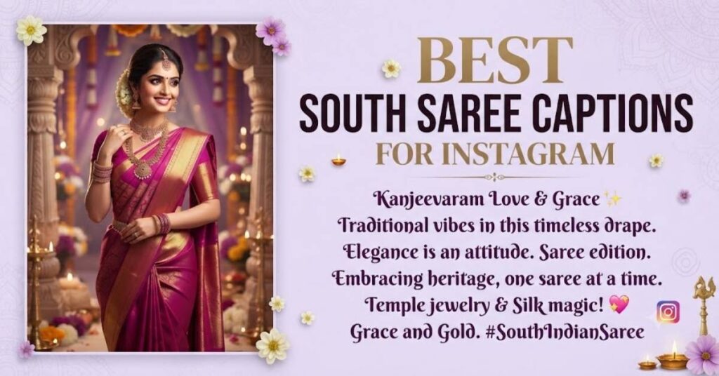 Best South Saree Captions for Instagram