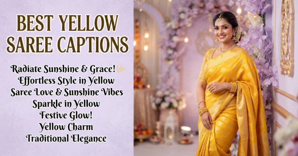 Best Yellow Saree Captions