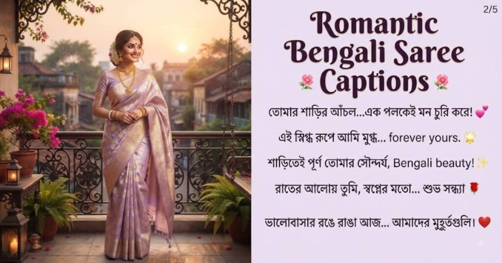 Romantic Bengali Saree Captions