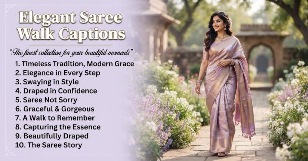 Elegant Saree Walk Captions
