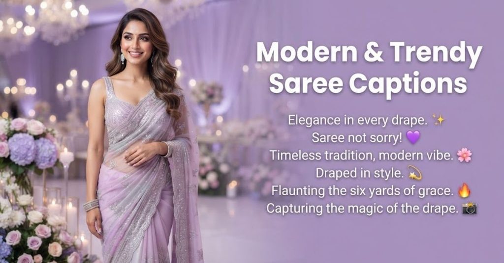 Modern & Trendy Saree Captions