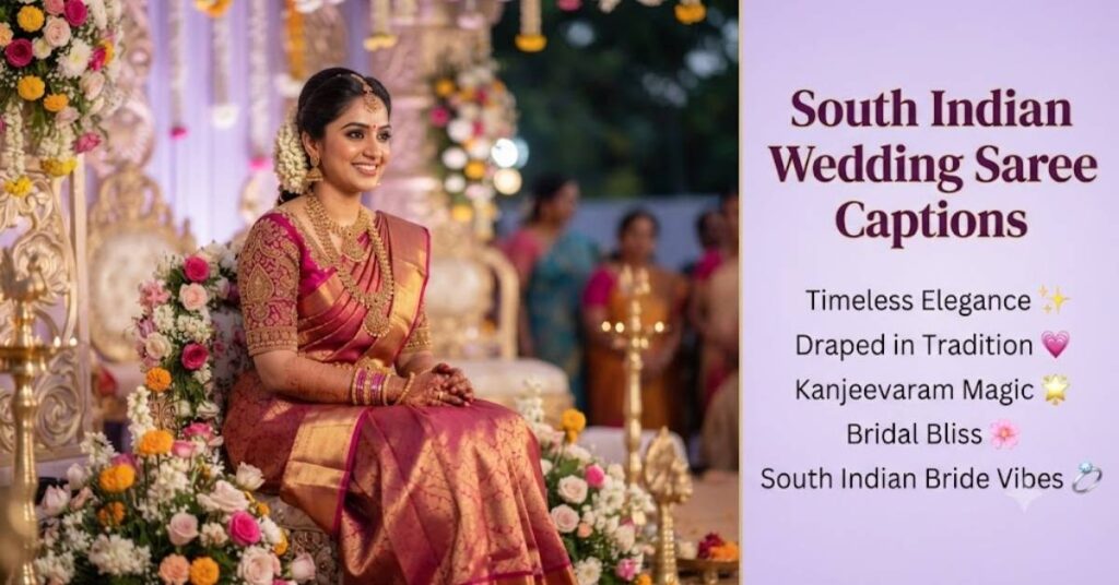 South Indian Wedding Saree Captions