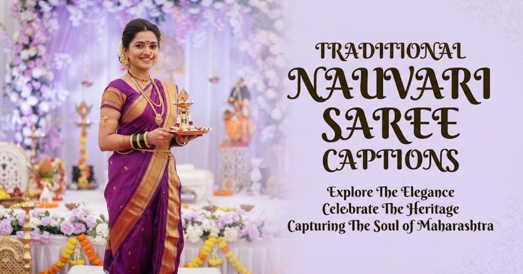 Traditional Nauvari Saree Captions